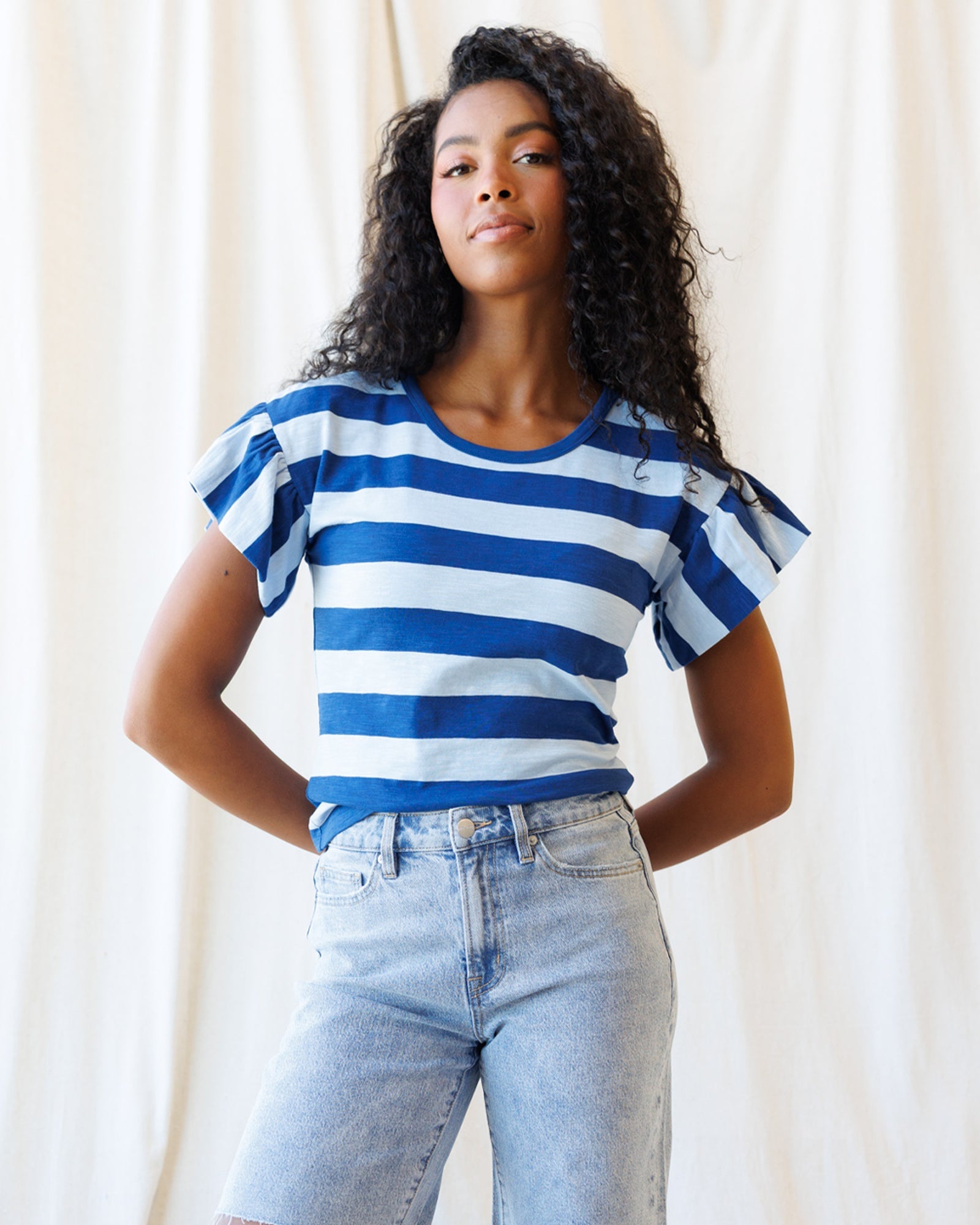 Charisma Tee Navy Stripe