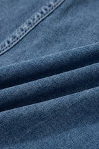 Dusk Blue Flap Pockets Denim Shorts