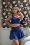 GRAVITY rise asymmetrical sports bra Royal