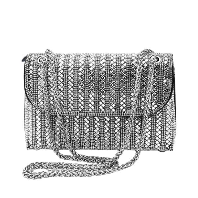 Bling Flap Bag Shoulder Crossbody Evening Bag Black