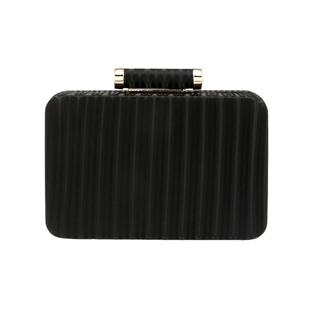 Solid Embossed Clutch Crossbody Bag Black