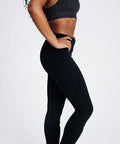 Combo Women's Soccer Tight With Shin Guard Pocket Black