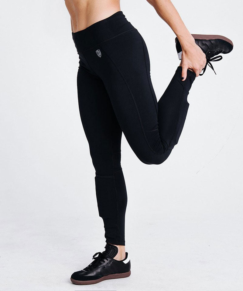Combo Women's Soccer Tight With Shin Guard Pocket Black M