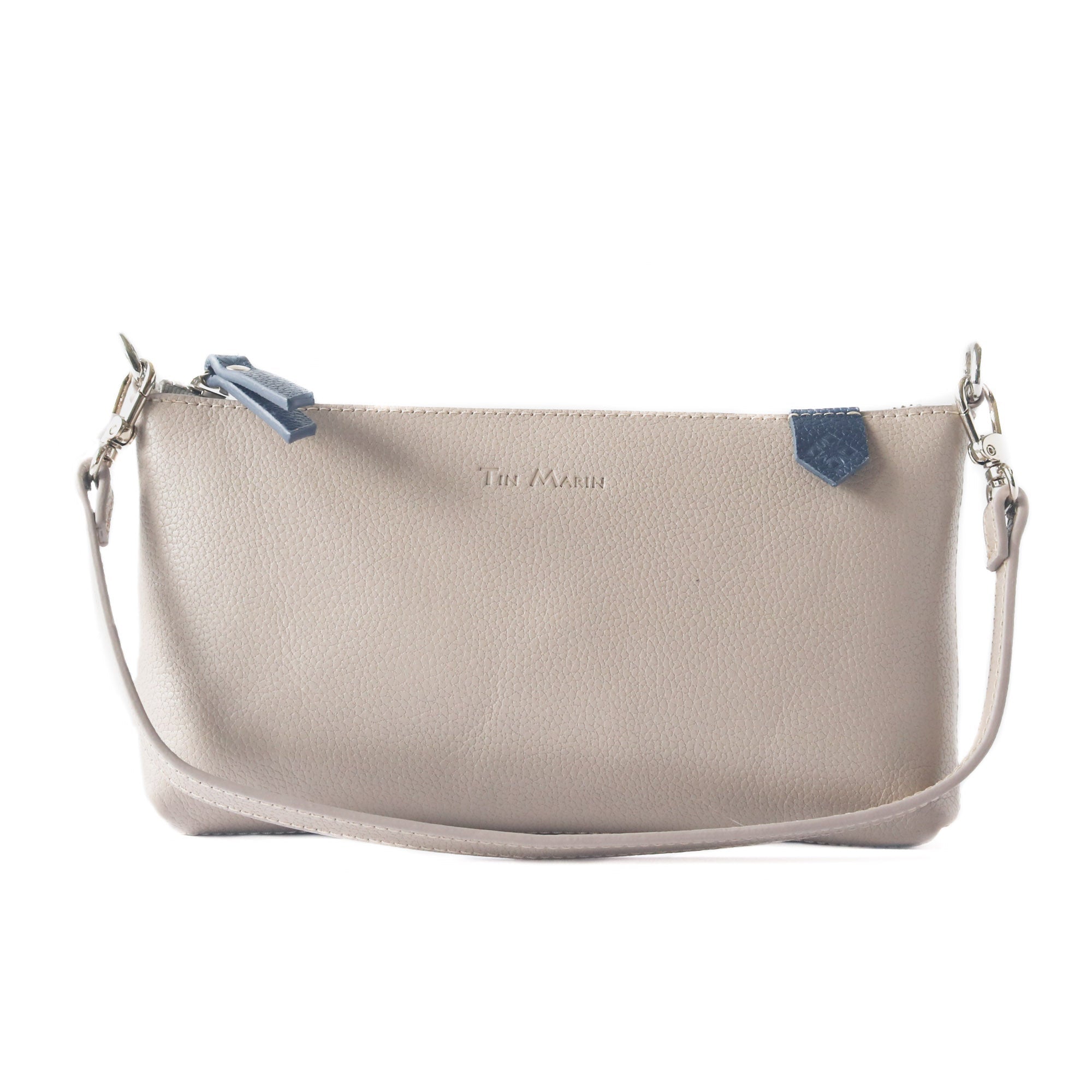 Elia Convertible Leather Bag – Clutch, Shoulder & Crossbody gray
