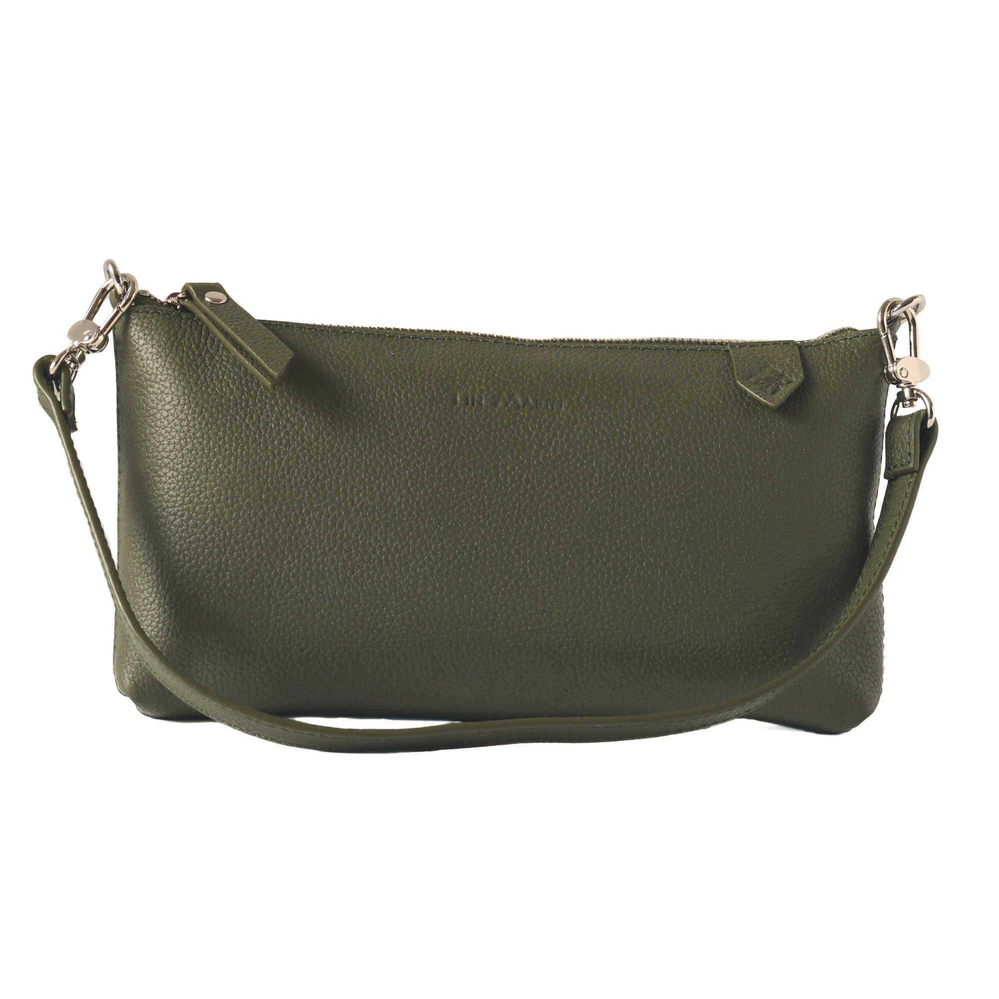 Elia Convertible Leather Bag – Clutch, Shoulder & Crossbody olive green