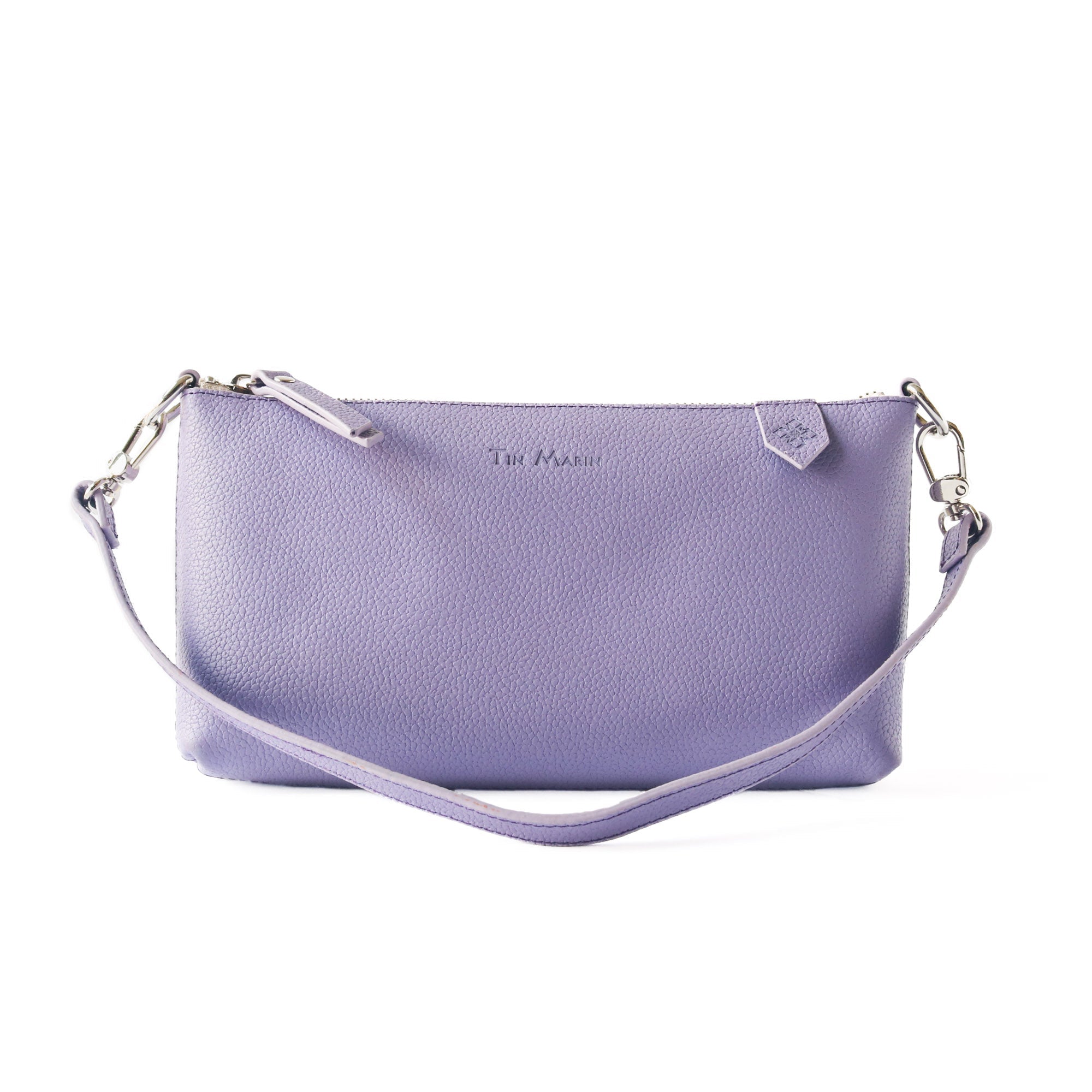 Elia Convertible Leather Bag – Clutch, Shoulder & Crossbody lavender purple