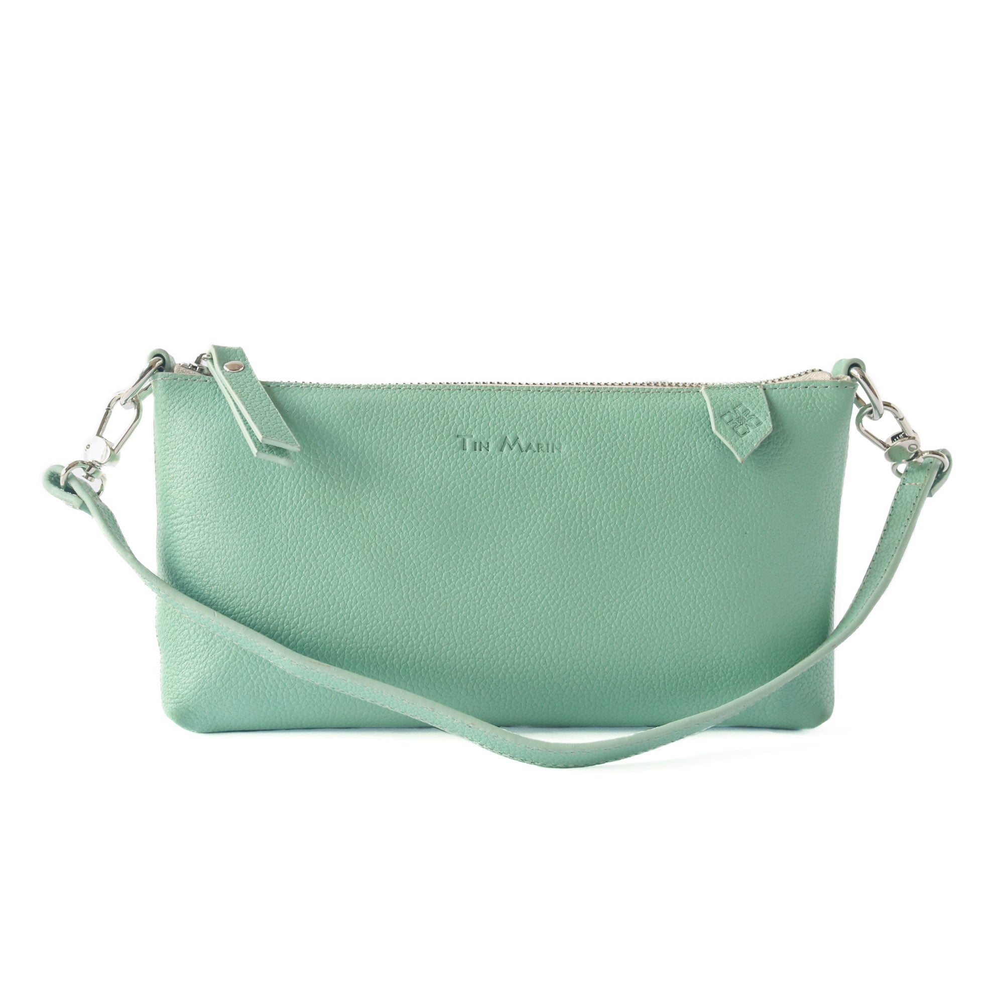 Elia Convertible Leather Bag – Clutch, Shoulder & Crossbody sage green