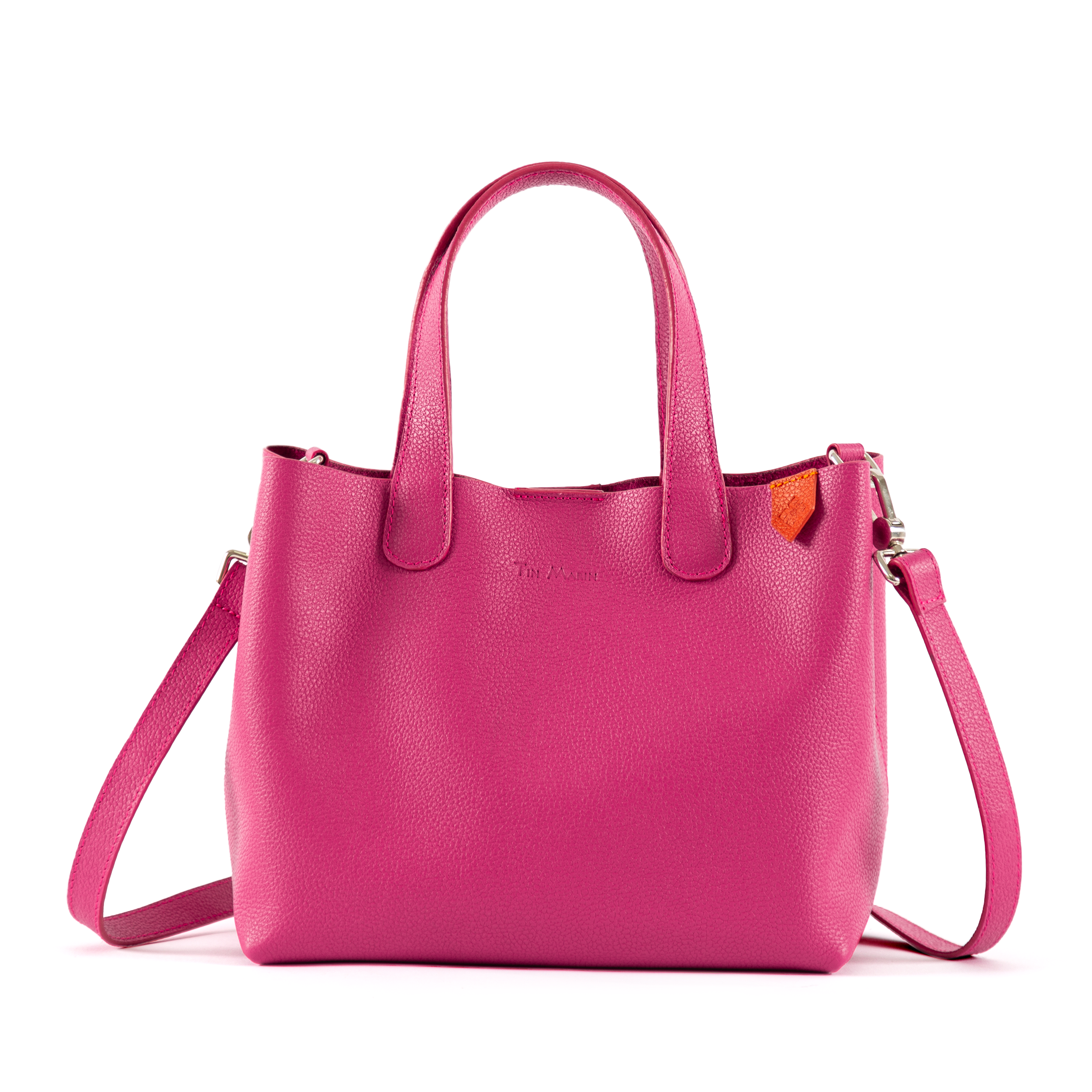 Emma Leather Crossbody hot pink