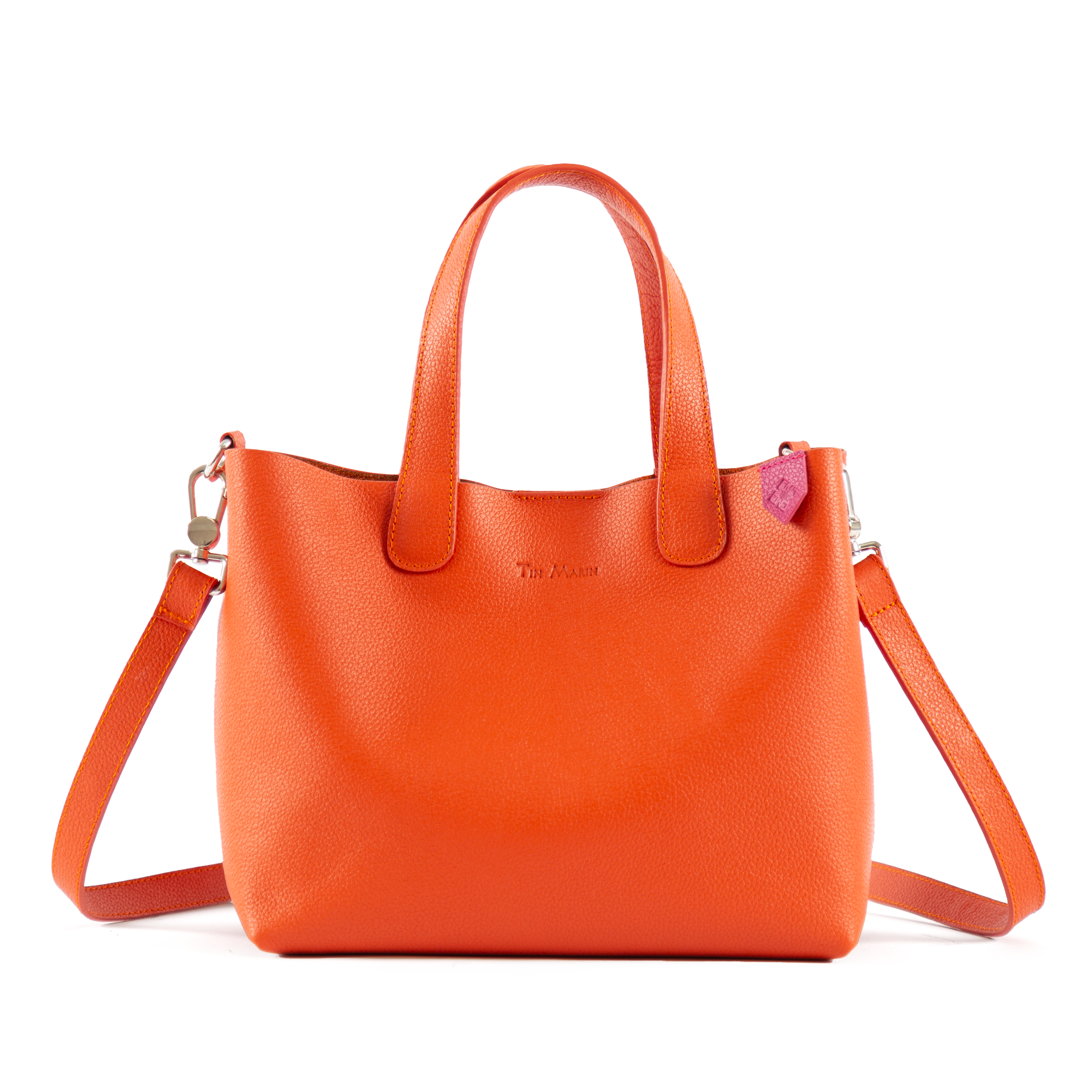Emma Leather Crossbody orange