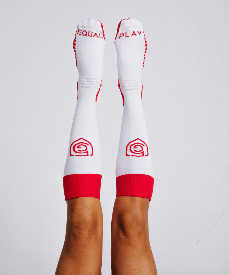 Equal Play Women's Soccer Over the Calf (OTC) Socks Hot Coral