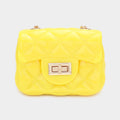 Quilted Jelly Mini Micro Crossbody Bag Yellow