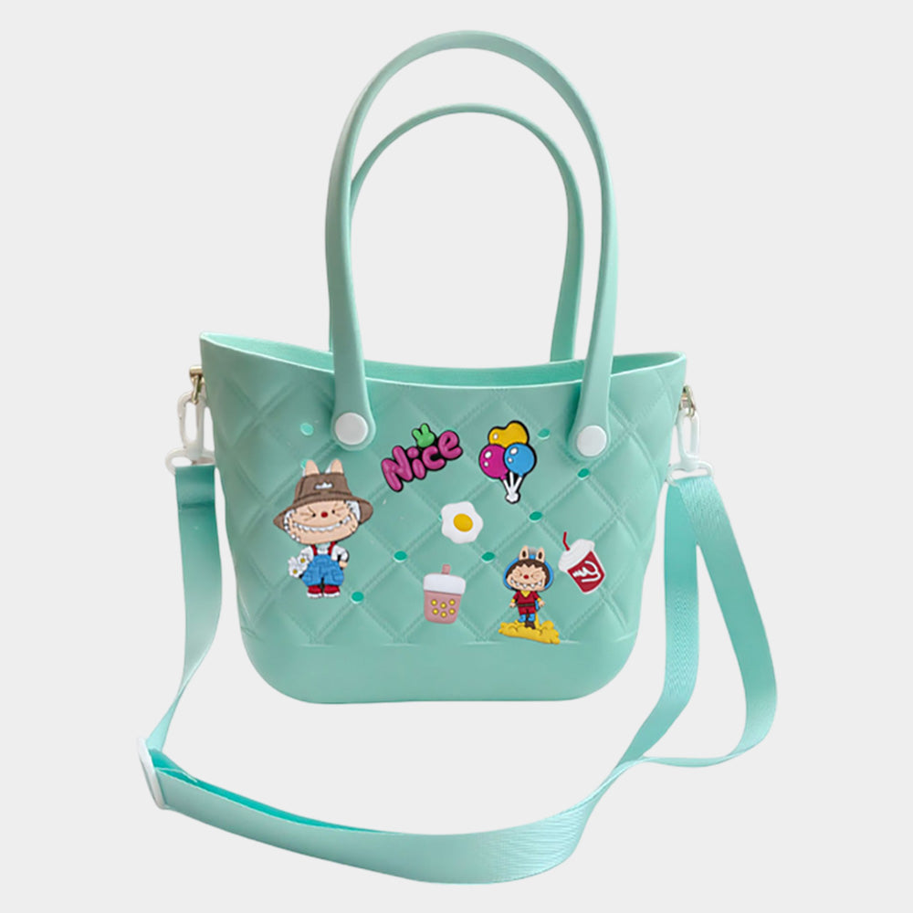 Trendy Silicone Personalized Charm Handbag / Crossbody Bag Green