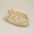 Weave Dumpling Hand Bag / Clutch / Crossbody Bag Beige