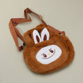 Kids Plush Monster Bunny Top Handle Mini Crossbody Bag Brown
