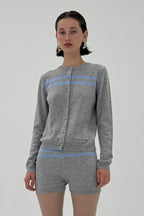 Cashmere Wool Stripe Cardigan