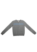 Cashmere Wool Stripe Cardigan Heather Grey Cotton Blue