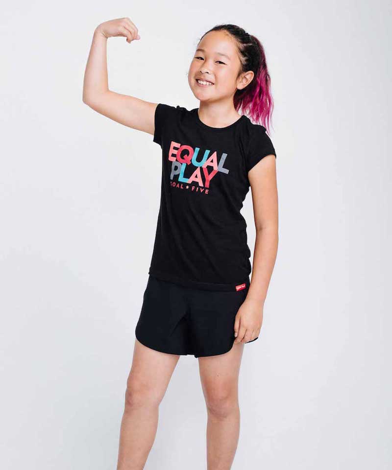 Equal Play Girls' Black T Shirt Black