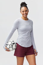 Foudy Women's Longsleeve Workout Top Ash Heather