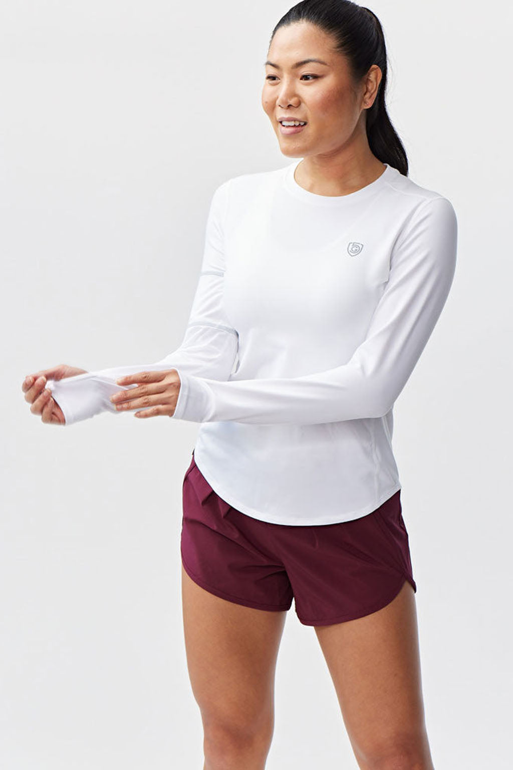 Foudy Women's Longsleeve Workout Top White