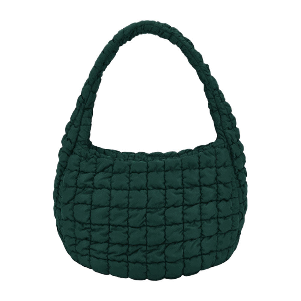 Quilted Puffer Shoulder Crossbody Bag Green
