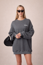 Oversized Sweatshirt Dress - Heather Gray