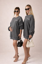 Oversized Sweatshirt Dress - Heather Gray