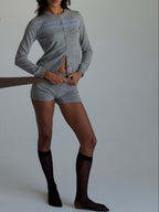 Cashmere Wool Stripe Cardigan