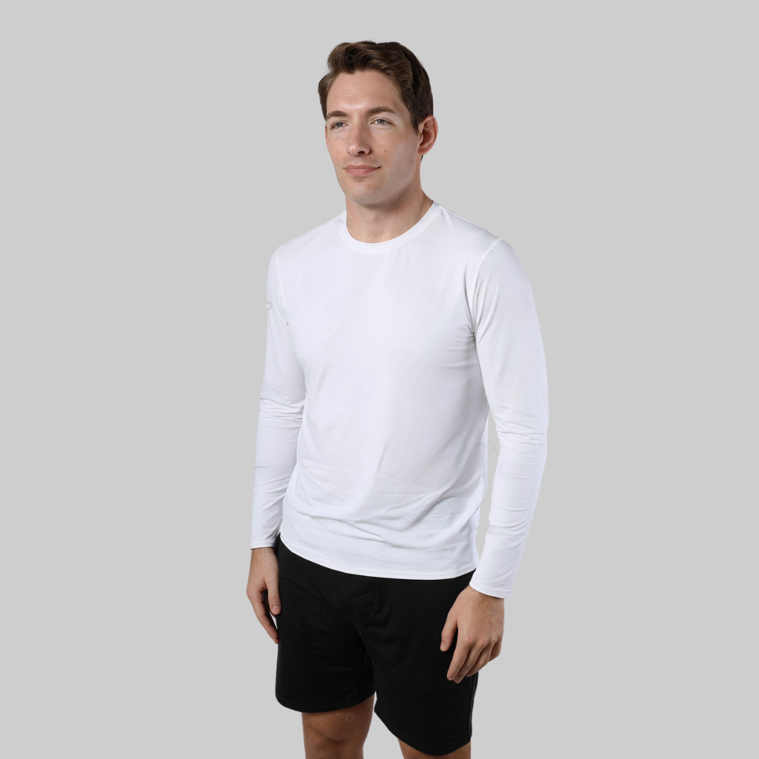Huntington Long-Sleeve Mens Sun Shirt White