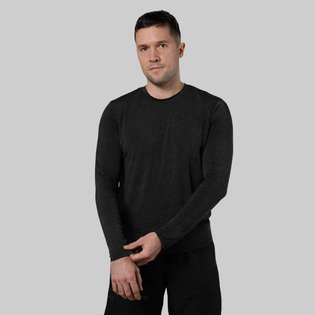 Huntington Long-Sleeve Mens Sun Shirt Black