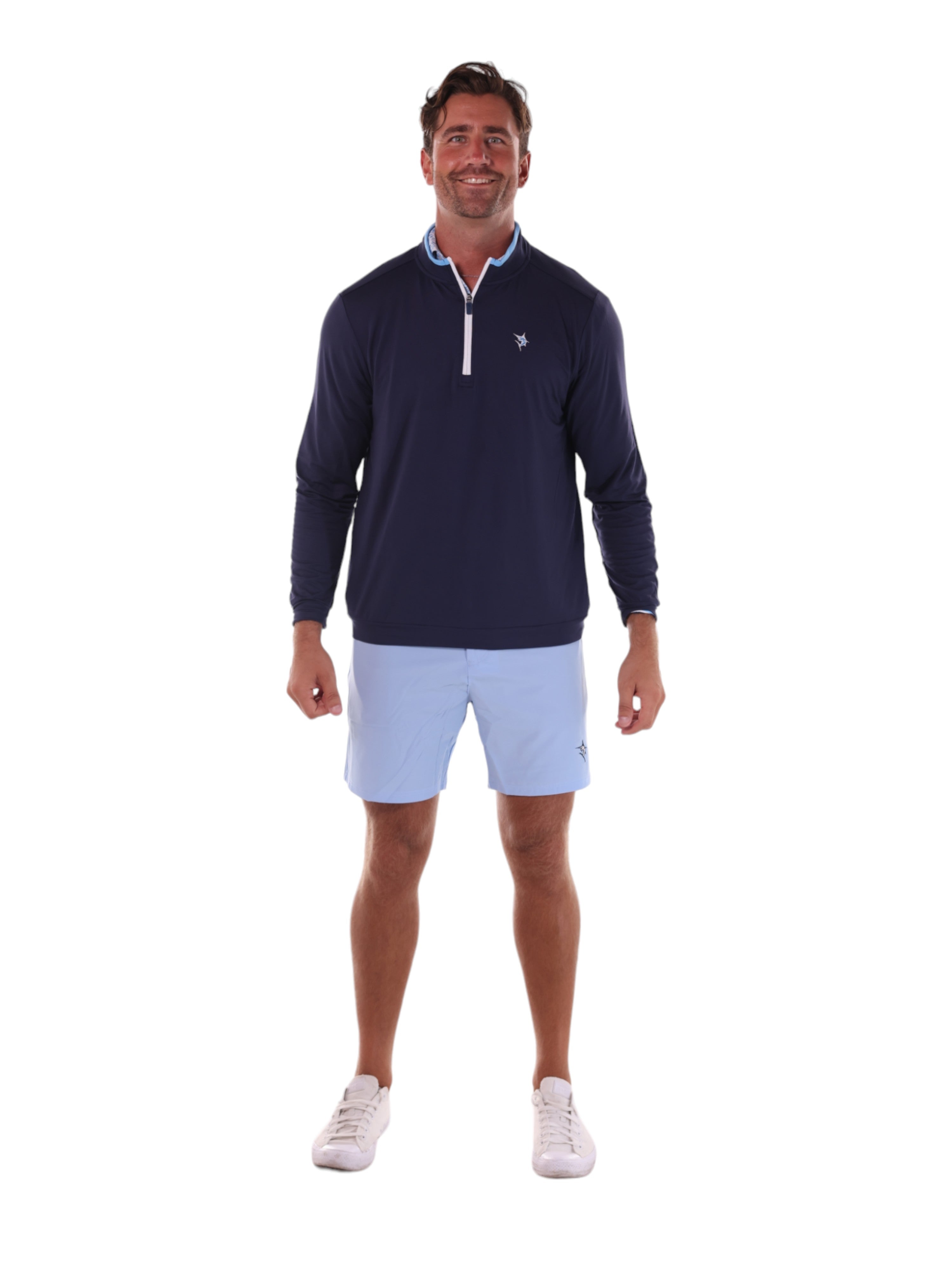 Long Beach Quarter Zip Ultra Soft Lightweight Navy