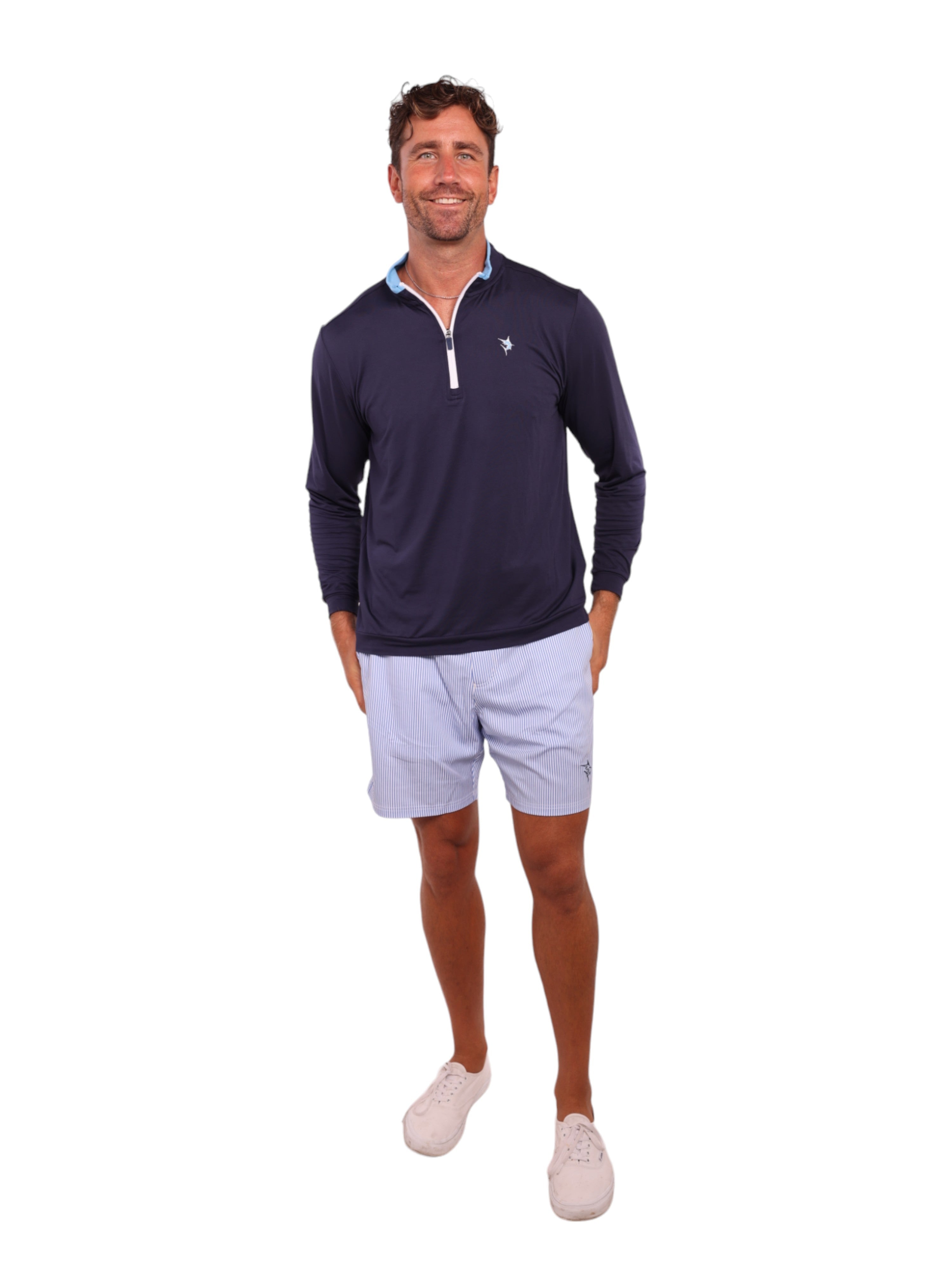 Long Beach Quarter Zip Ultra Soft Lightweight XL Navy