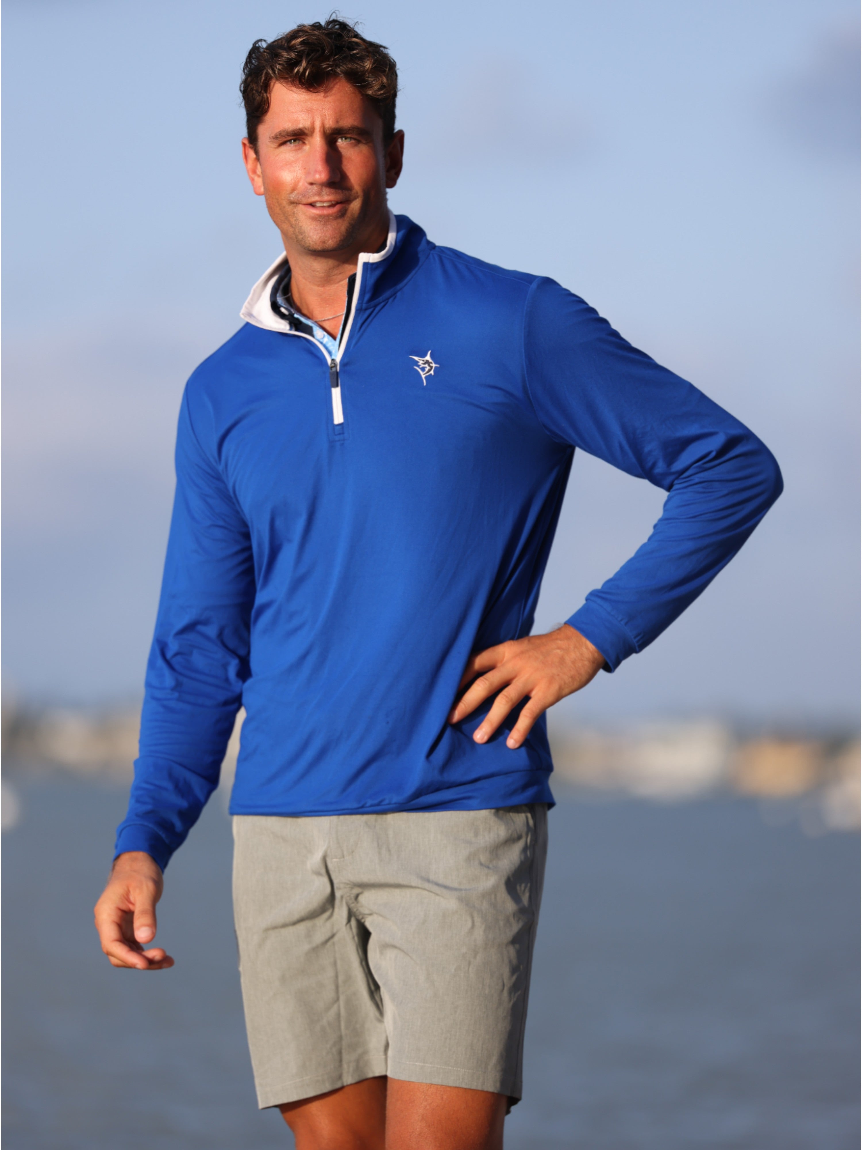 Long Beach Quarter Zip Ultra Soft Lightweight XXL Royal