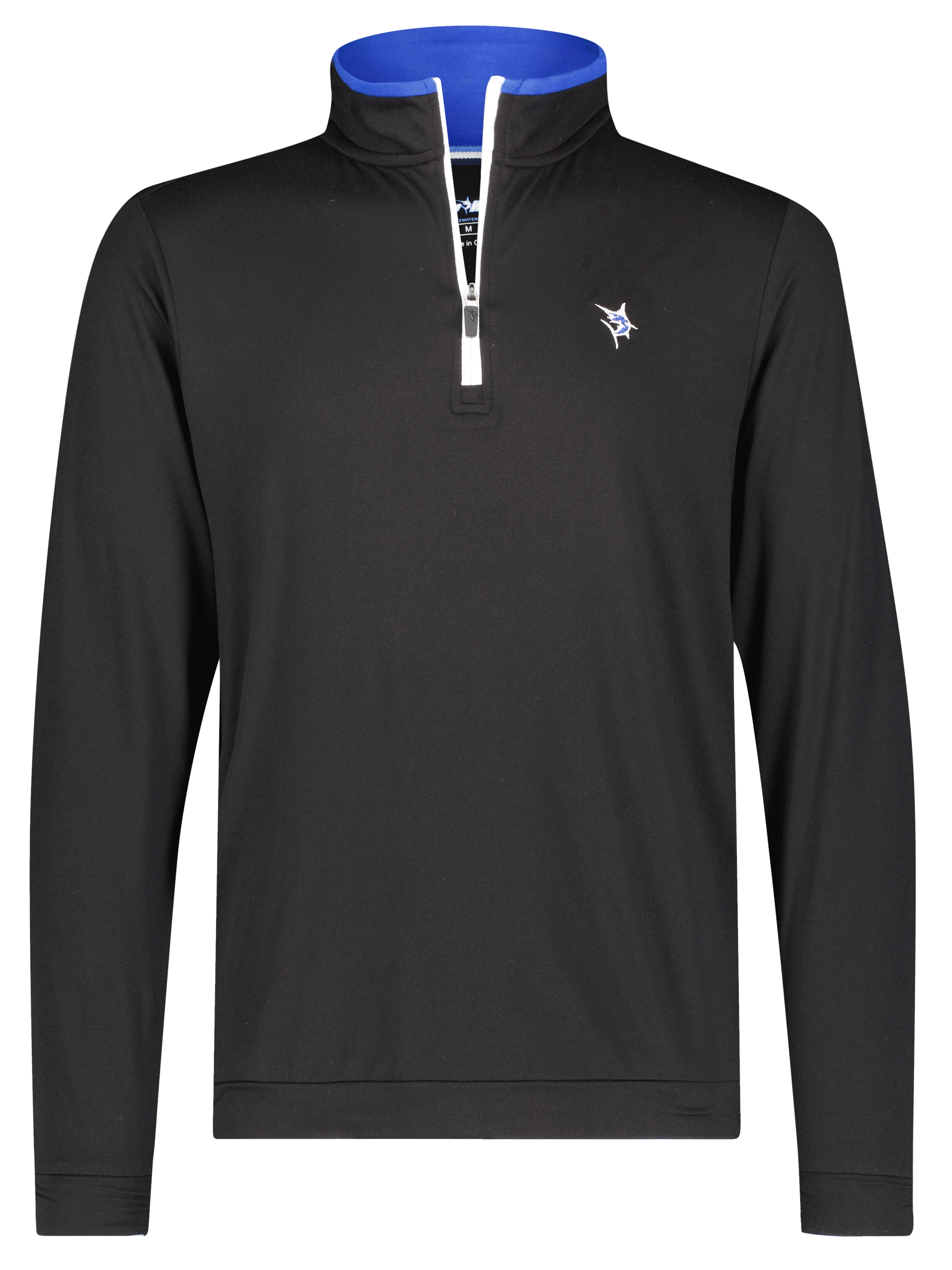 Long Beach Quarter Zip Ultra Soft Lightweight SM Black