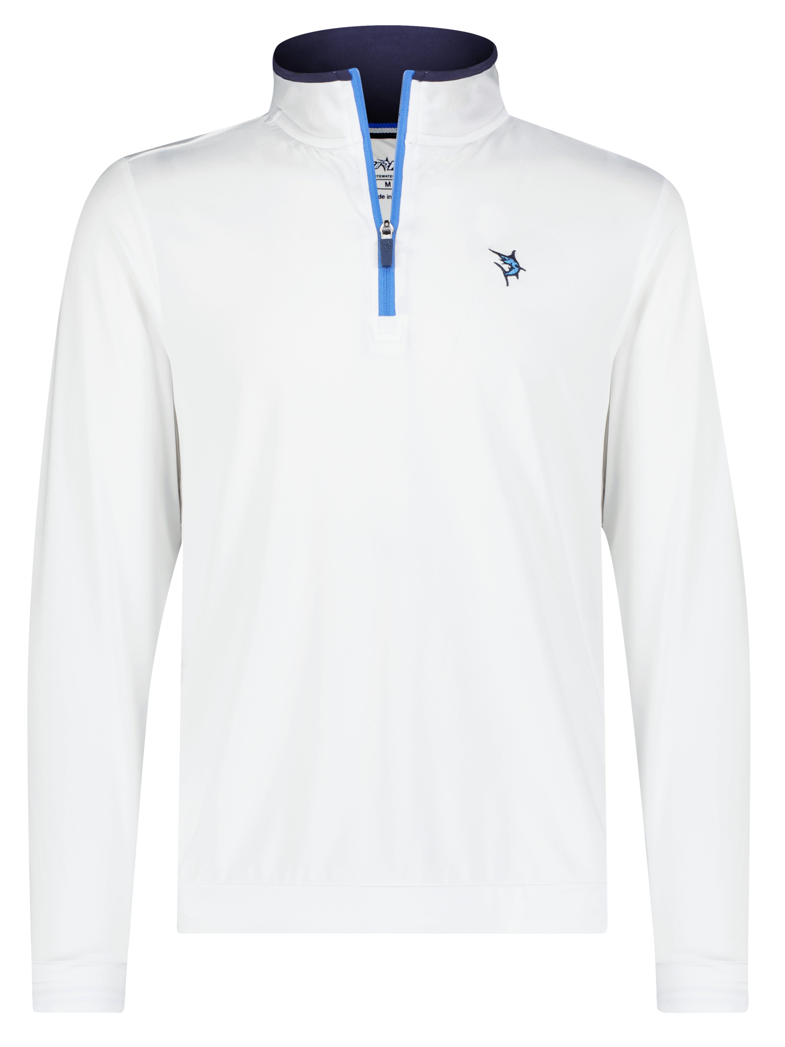 Long Beach Quarter Zip Ultra Soft Lightweight SM White