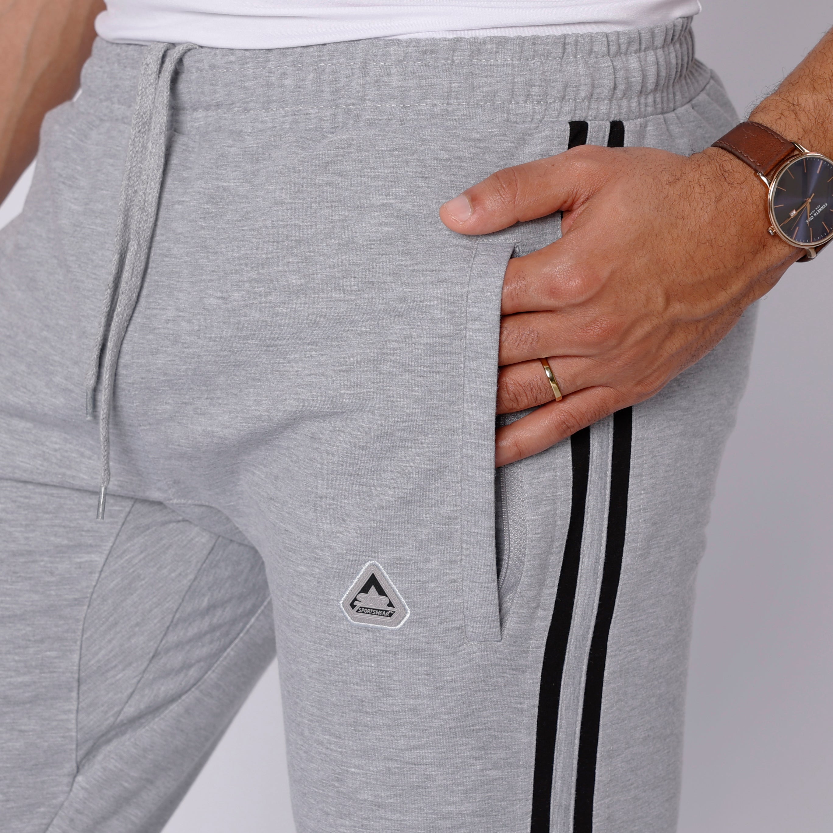 Ultimate Flex Athletic Sweatpants - Straight (Reg, Tall and Big & Tall Fit) Light Grey Heather Black