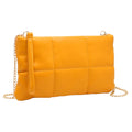 Quilted Solid Faux Leather Crossbody Bag Mustard