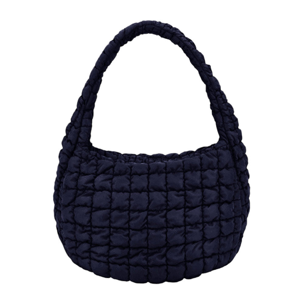 Quilted Puffer Shoulder Crossbody Bag Navy