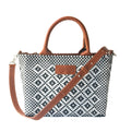 Panda Small Woven Crossbody Bag tan