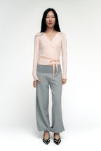 BALLERINA WRAP TOP IN POWDER PINK