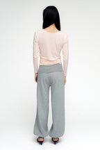 BALLERINA WRAP TOP IN POWDER PINK