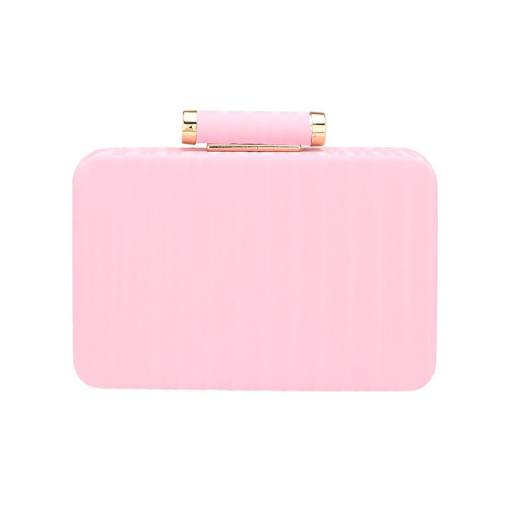 Solid Embossed Clutch Crossbody Bag Pink