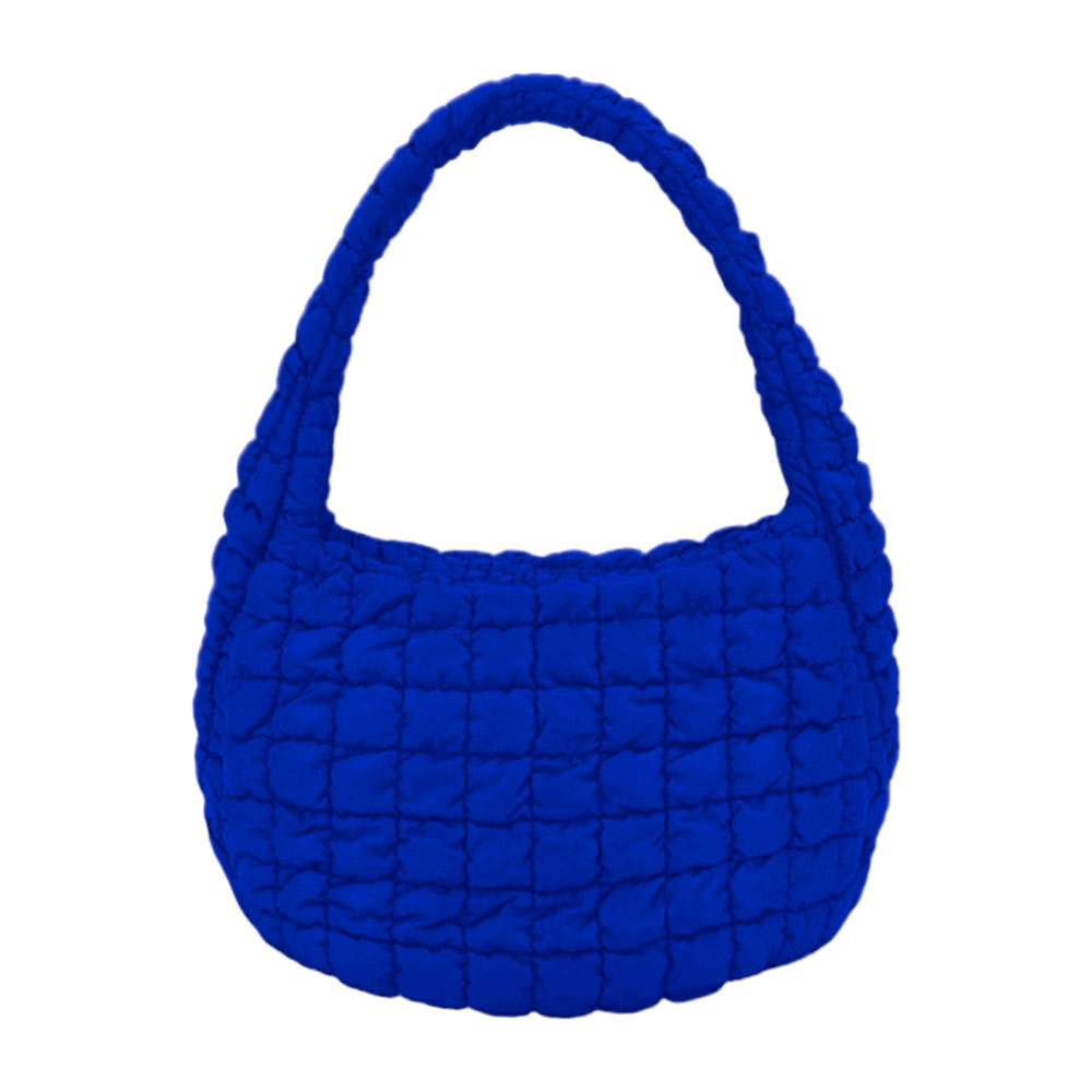 Quilted Puffer Shoulder Crossbody Bag Royal Blue