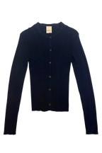 Ribbed Knit Cardigan in Navy NAVY