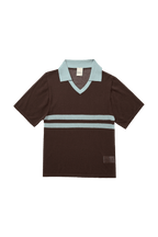 ARACI KNIT POLO TOP IN COCOA CREAM