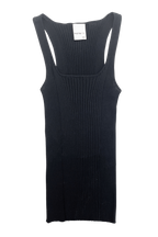 RIBBED KNIT TANK TOP IN BLACK