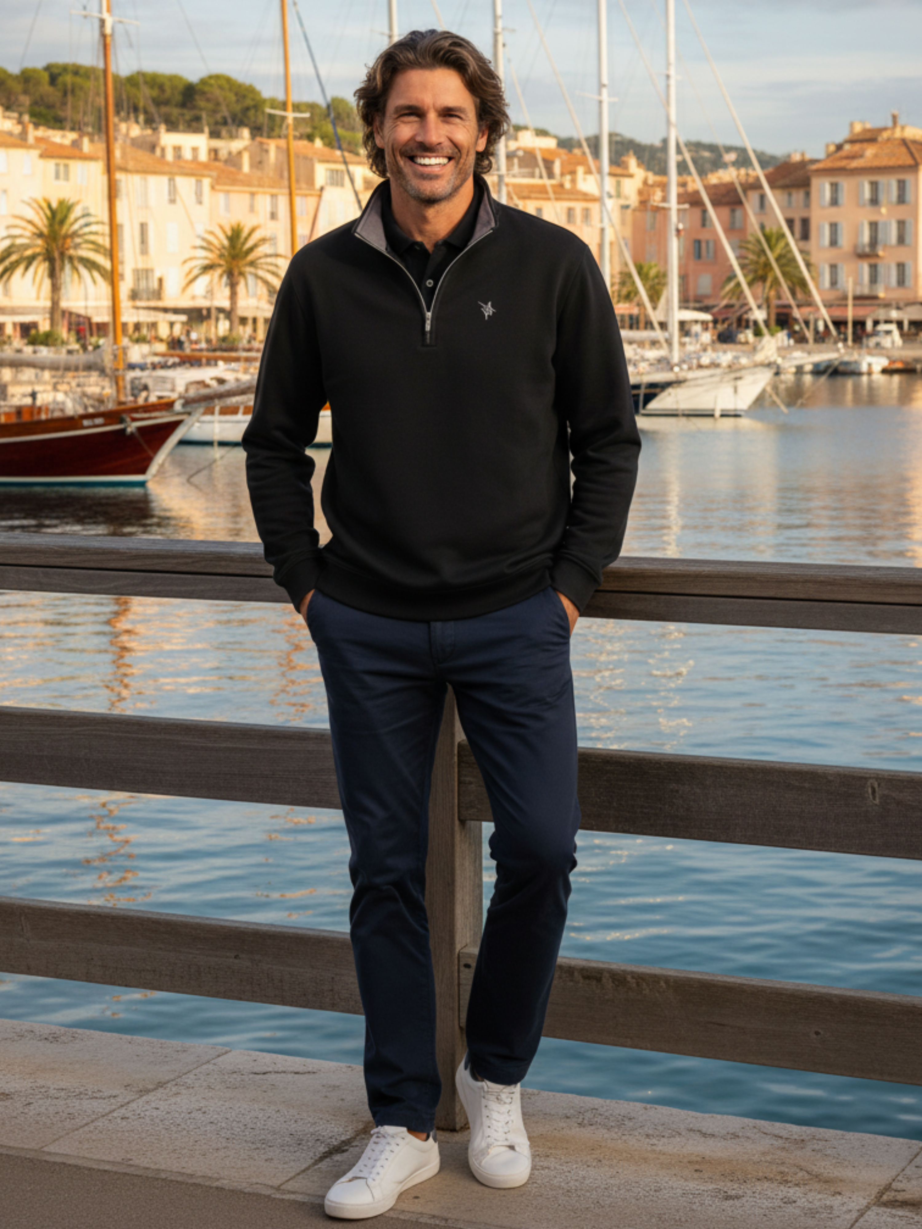 Turnberry Quarter Zip Smooth Knit XL Black