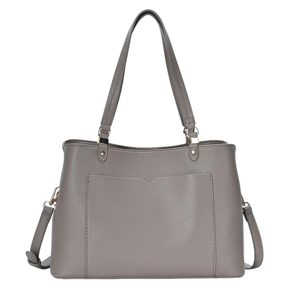Solid Faux Leather Shoulder Crossbody Bag Taupe