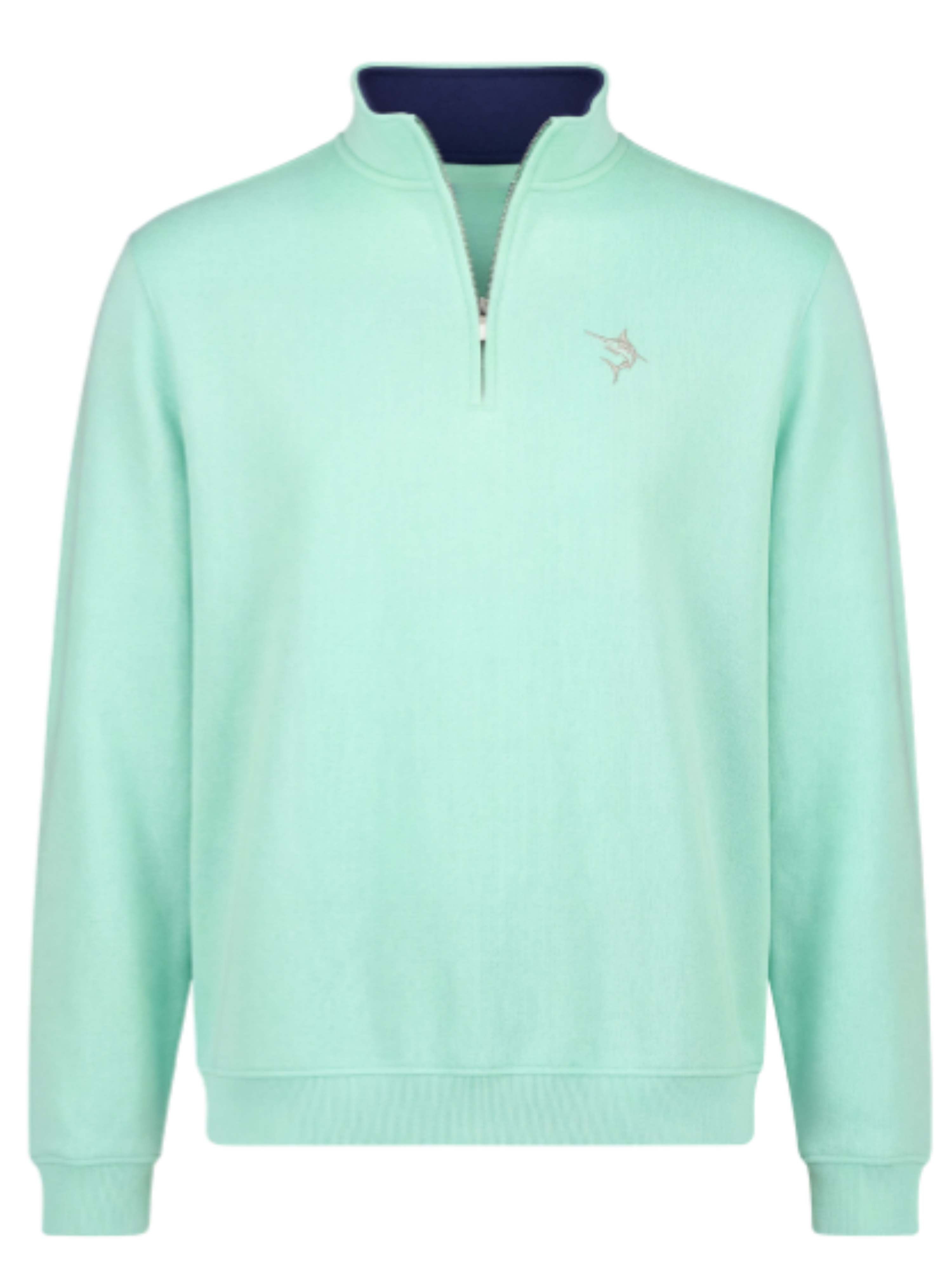 Turnberry Quarter Zip Smooth Knit MD aqua
