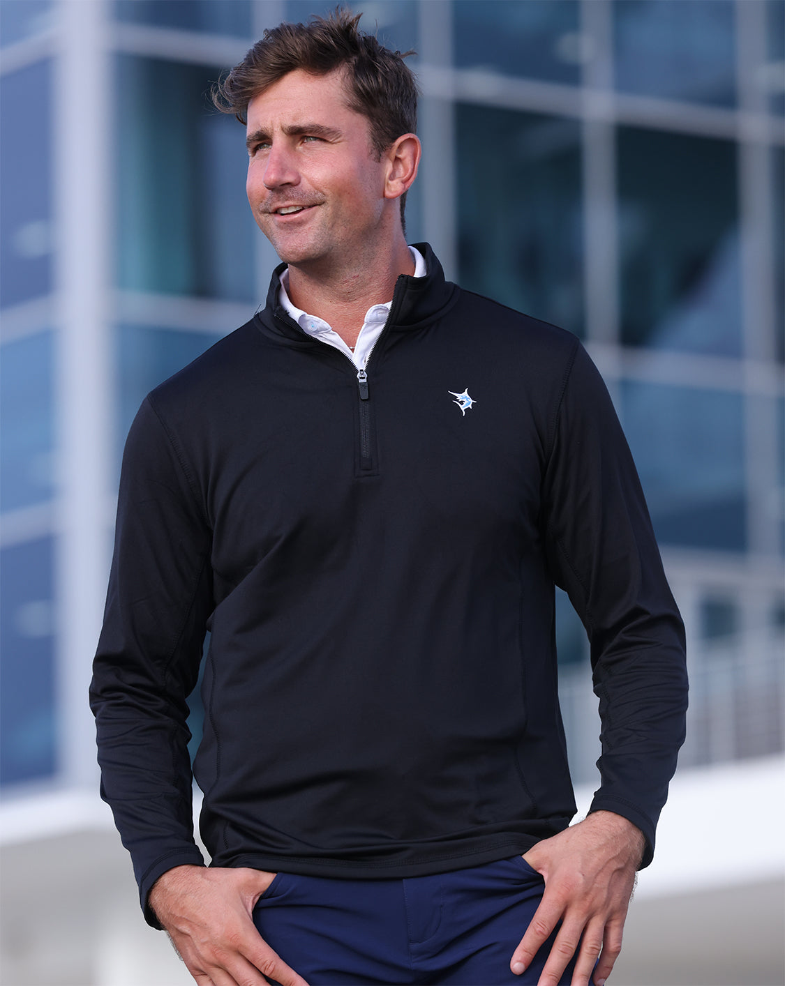 Turnberry Quarter Zip Smooth Knit XXXL Black