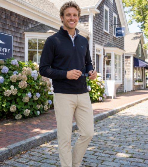 Turnberry Quarter Zip Smooth Knit Navy
